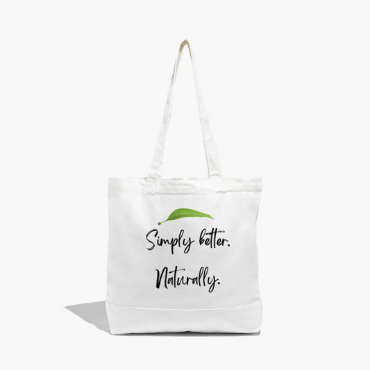 Delizia Naturally tote bag in heavyweight canvas featuring Simply better Naturally branding