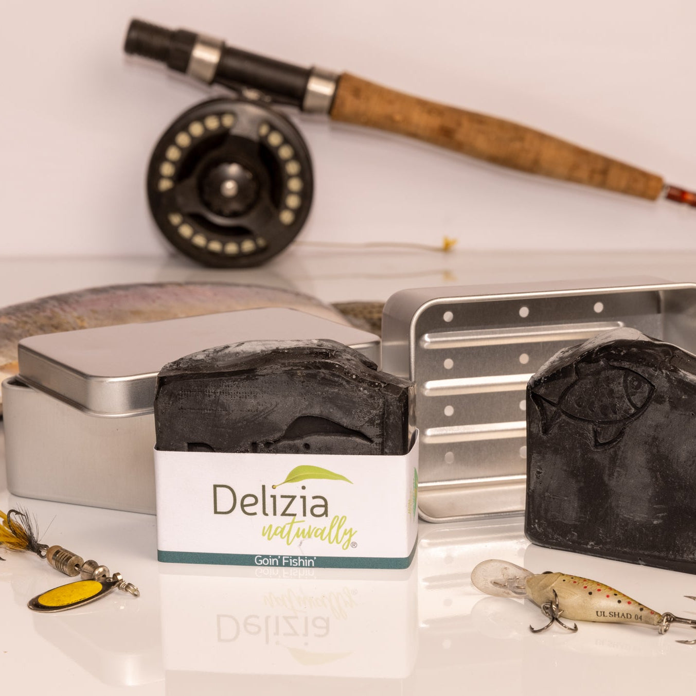 Goin' Fishin' Soap - Delizia Naturally - with tin