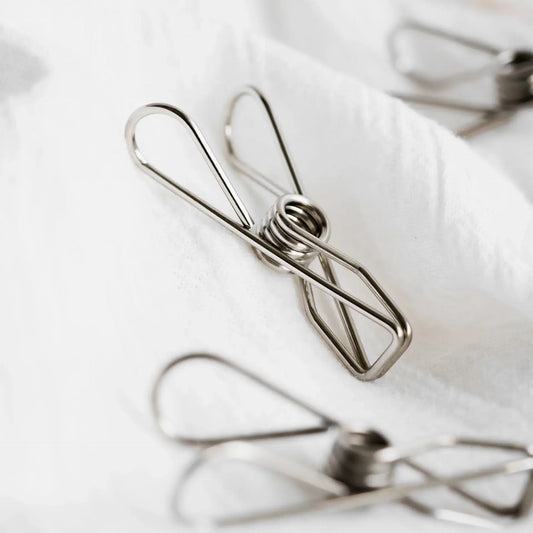 Stainless steel laundry pegs by Delizia Naturally.