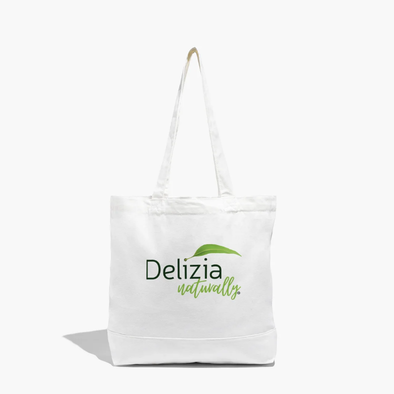 Delizia Naturally tote bag in heavyweight canvas featuring Delizia Naturally - front