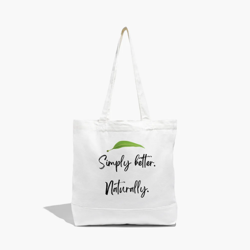 Delizia Naturally tote bag in heavyweight canvas featuring Simply better Naturally branding