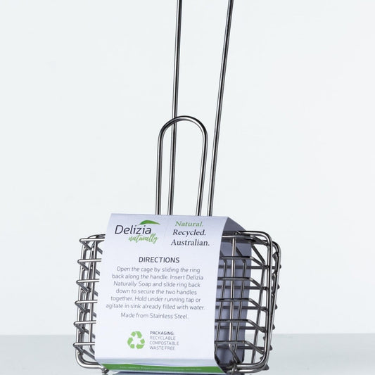 Soap Shaker Cage - Stainless Steel - Delizia Naturally back view